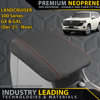 Razorback 4x4 GP6 Premium Neoprene Console Lid Cover suitable for a Toyota Landcruiser 300 Series GX & GXL (Made to Order)