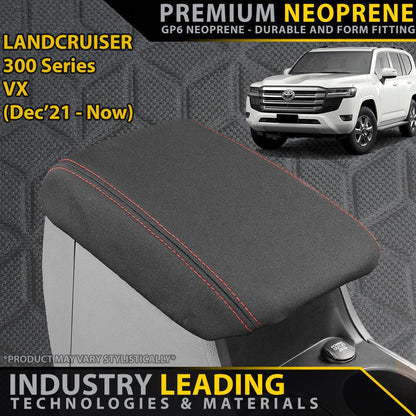 Razorback 4x4 GP6 Premium Neoprene Console Lid Cover suitable for a Toyota Landcruiser 300 Series VX (Made to Order)