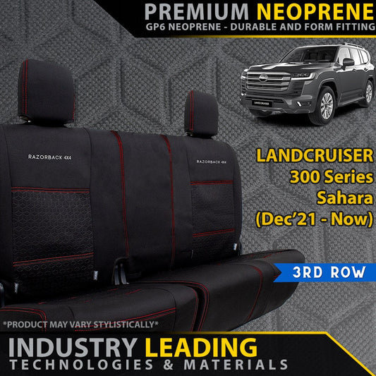 Toyota Landcruiser 300 Series Sahara Premium Neoprene 3rd Row Seat Covers (Made to Order)