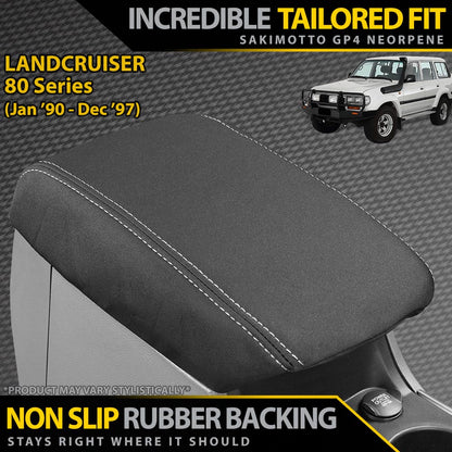 Razorback 4x4 GP4 Standard Neoprene Console Lid Cover suitable for a Toyota Landcruiser 80 Series (In Stock)