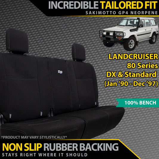 Toyota Landcruiser 80 Series DX & Standard GP4 Neoprene Bucket + 3/4 Bench Seat Covers (Made to Order)