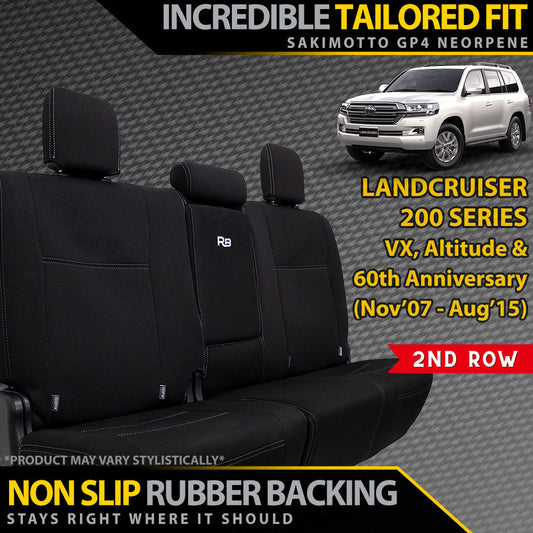 Toyota Landcruiser 200 Series VX/Altitude Neoprene 2nd Row Seat Covers (Made to Order)