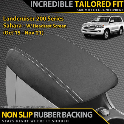 Razorback 4x4 GP4 Standard Neoprene Console Lid Cover suitable for a Toyota Landcruiser 200 Series Sahara W/Headrest (In Stock)