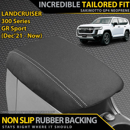 Razorback 4x4 GP4 Standard Neoprene Console Lid Cover suitable for a Toyota Landcruiser 300 Series GR Sport