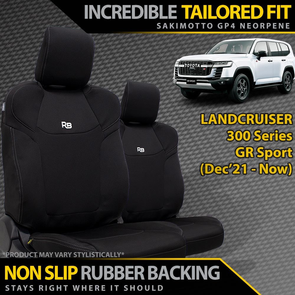 Razorback 4x4 - Toyota Landcruiser 300 Series - GR Sport - GP4 Neoprene 2x Front Row Seat Covers (Made to Order)