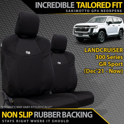 Razorback 4x4 - Toyota Landcruiser 300 Series - GR Sport - GP4 Neoprene 2x Front Row Seat Covers (Made to Order)