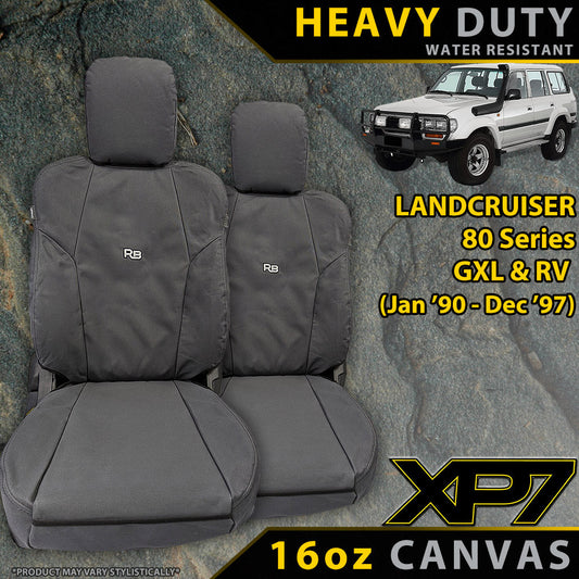 Toyota Landcruiser 80 Series GXL & RV Heavy Duty XP7 Canvas 2x Front Seat Covers (Available)