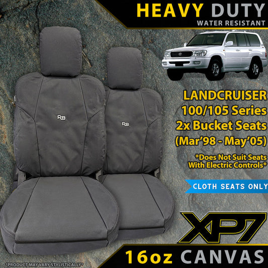 Toyota Landcruiser 100/105 Series GXL, GXV & RV Heavy Duty XP7 Canvas 2x Front Row Seat Covers (Available)