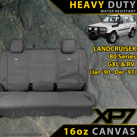 Toyota Landcruiser 80 Series GXL & RV Heavy Duty XP7 Canvas 2nd Row 50/50 Split Seat Covers (Made to Order)