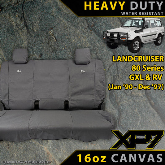 Razorback 4x4 XP7 Heavy Duty Canvas Rear Row (50/50 Split) Seat Covers suitable for a Toyota Landcruiser 80 Series GXL & RV (Made to Order)