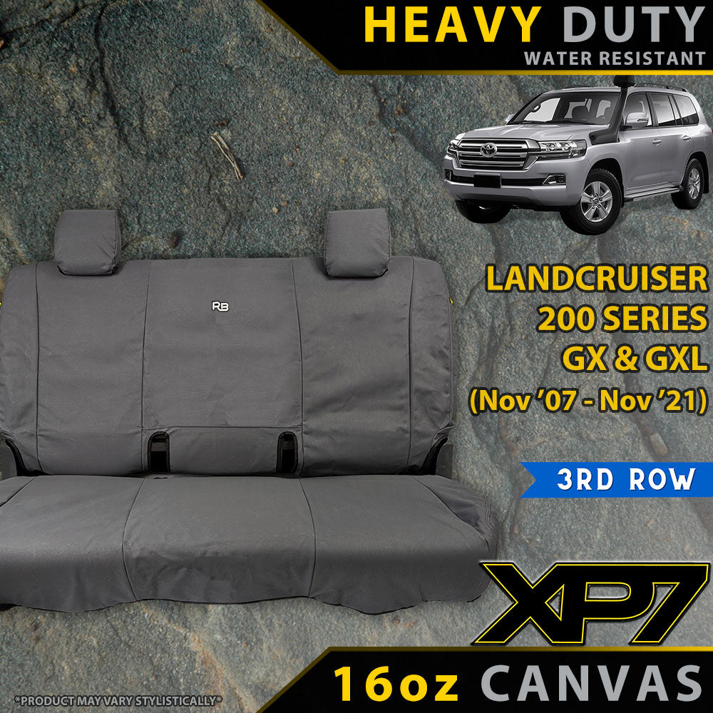 Razorback 4x4 XP7 Heavy Duty Canvas 3rd Row Seat Covers suitable for a Toyota Landcruiser 200 Series GX/GXL (Made to Order)