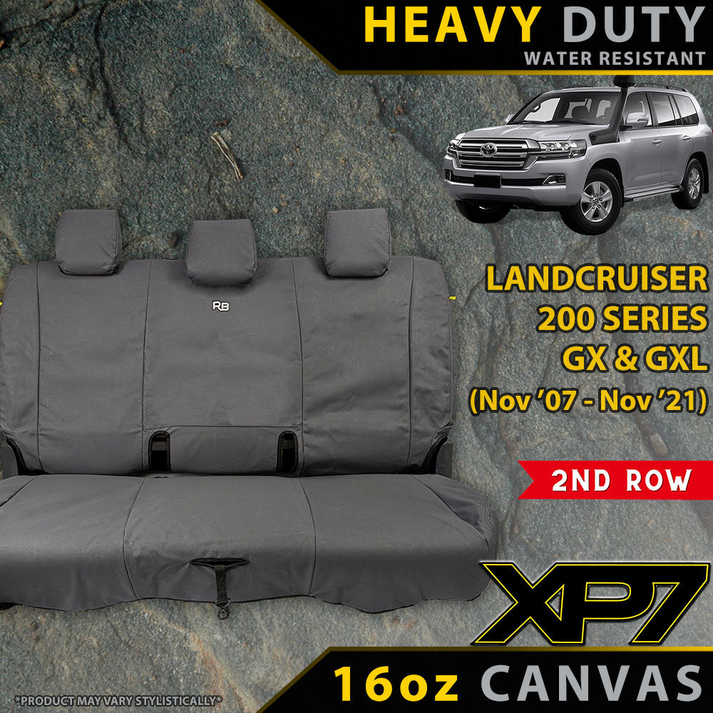 Razorback 4x4 XP7 Heavy Duty Canvas Rear Row Seat Covers suitable for a Toyota Landcruiser 200 Series GX/GXL (Made to Order)