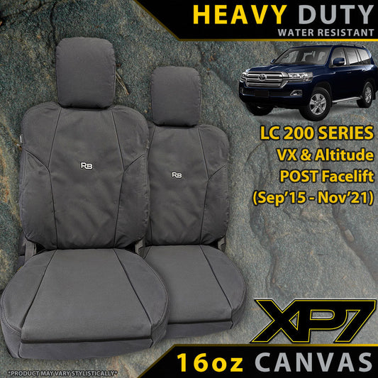 Toyota Landcruiser 200 Series VX/Altitude (09/2015+) Heavy Duty XP7 Canvas 2x Front Seat Covers
