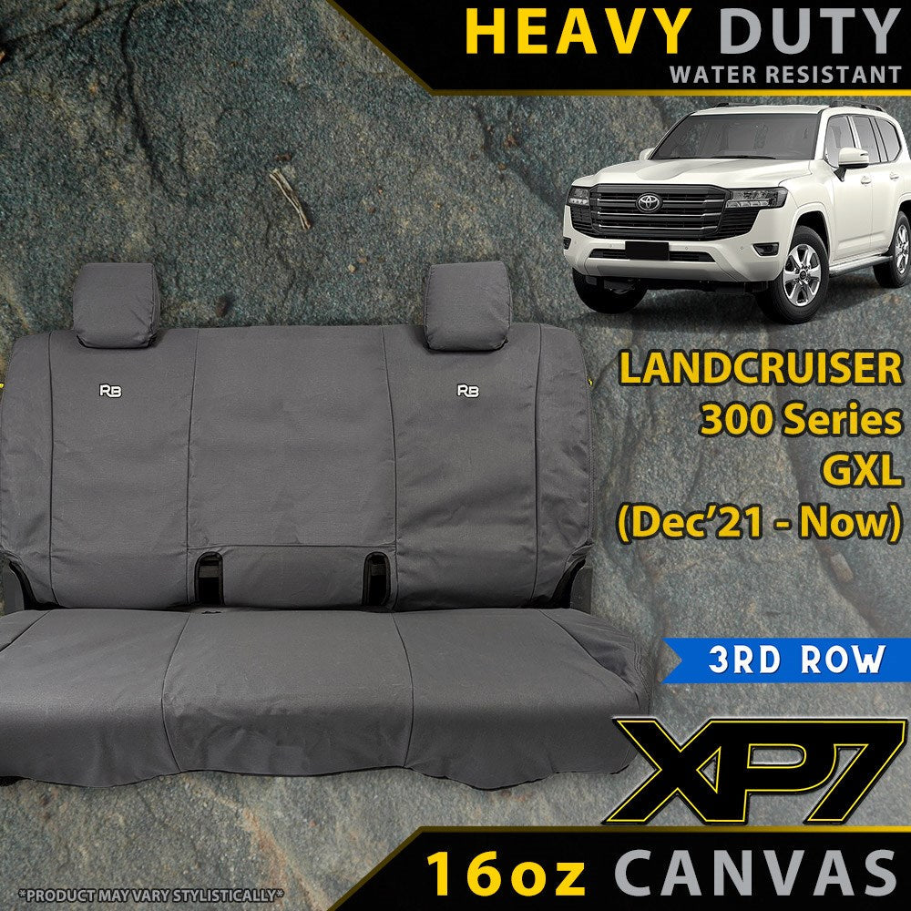 Razorback 4x4 XP7 Heavy Duty Canvas 3rd Row Seat Covers suitable for a Toyota Landcruiser 300 Series GXL (Made to Order)