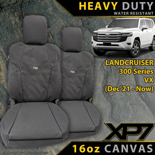 Toyota Landcruiser 300 Series VX Heavy Duty XP7 Canvas 2x Front Seat Covers (Made to Order)