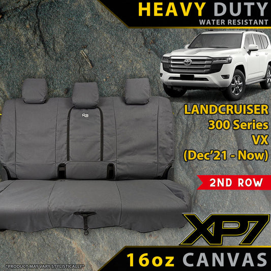 Razorback 4x4 XP7 Heavy Duty Canvas Rear Row Seat Covers suitable for a Toyota Landcruiser 300 Series VX (Made to Order)