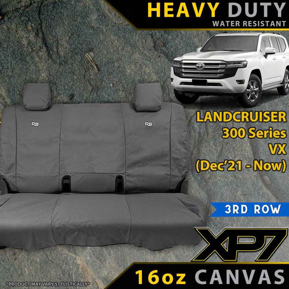 Razorback 4x4 XP7 Heavy Duty Canvas 3rd Row Seat Covers suitable for a Toyota Landcruiser 300 Series VX (Made to Order)