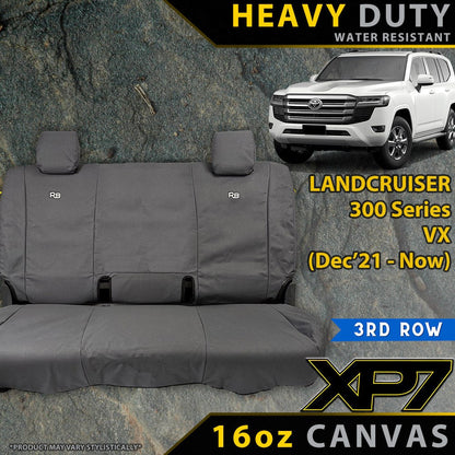 Razorback 4x4 XP7 Heavy Duty Canvas 3rd Row Seat Covers suitable for a Toyota Landcruiser 300 Series VX (Made to Order)