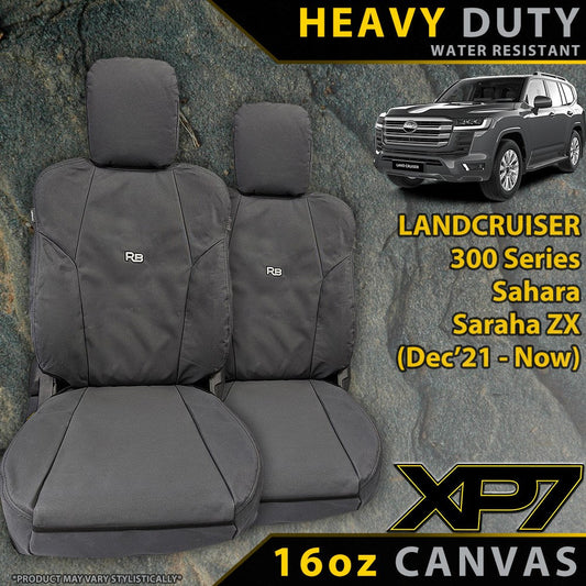 Toyota Landcruiser 300 Series Sahara/Sahara ZX Heavy Duty XP7 Canvas 2x Front Seat Covers (Made to Order)