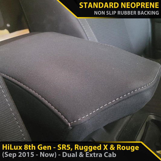 Toyota HiLux 8th Gen SR5, Rugged X & Rogue GP4 Neoprene Armrest Console Lid Cover (In Stock)