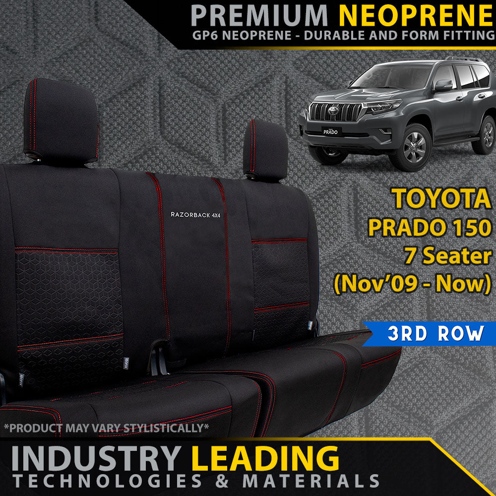 Razorback 4x4 - Toyota Prado 150 - GP6 Premium Neoprene 3rd Row Seat Covers (Made to Order)