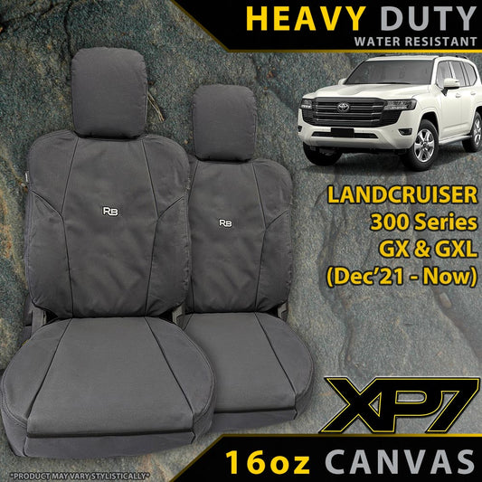 Toyota Landcruiser 300 Series GX & GXL Heavy Duty XP7 Canvas 2x Front Row Seat Covers (Available)